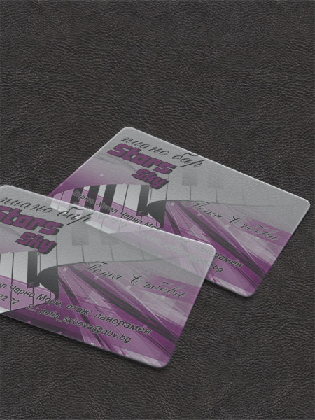 Пластмасови PVC визитки за Пиано Бар
